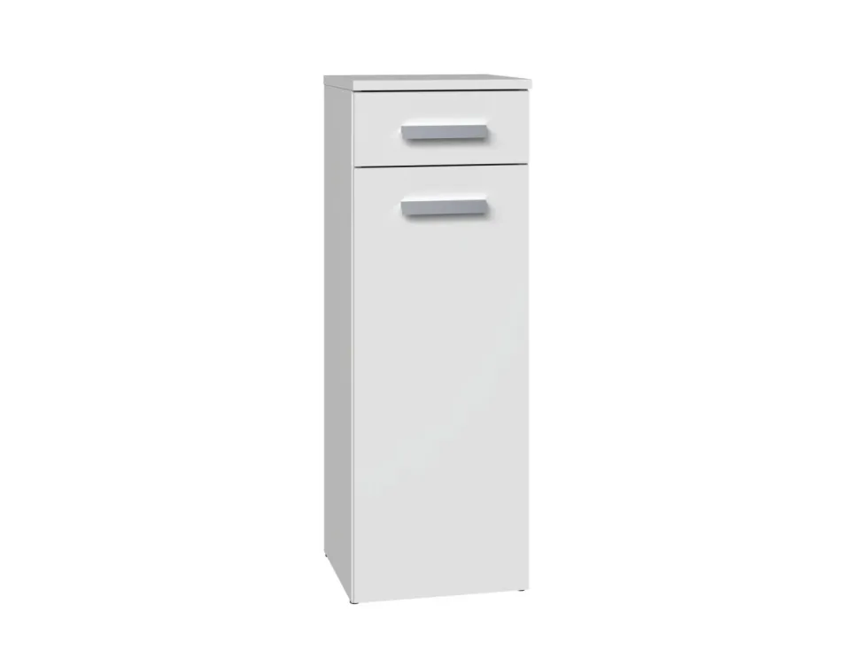Mobiletto bagno a colonna 30x85 cm con anta e cassetto bianco opaco MBT2