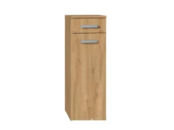 Mobiletto bagno a colonna 30x85 cm con anta e cassetto rovere MBT2