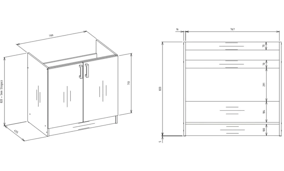 Mobiletto cucina salvaspazio 80x82 cm rovere MCT1