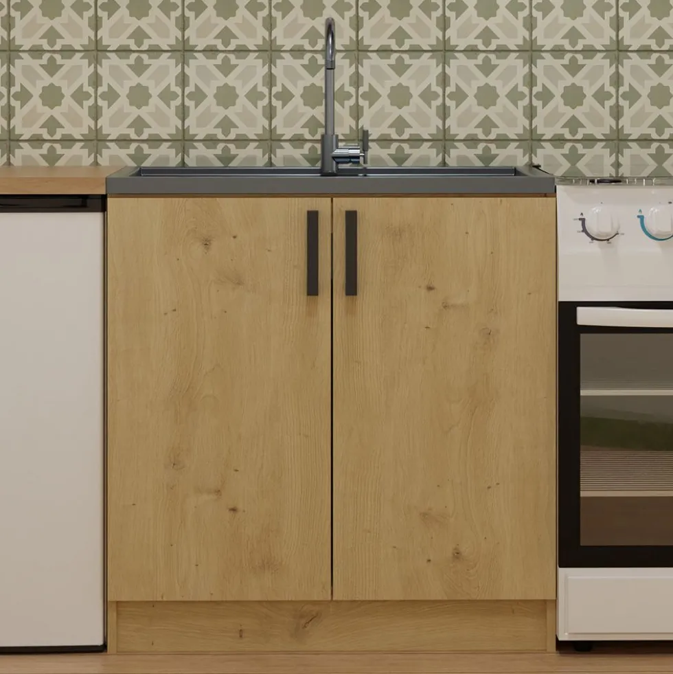 Mobiletto cucina salvaspazio 80x82 cm rovere MCT1