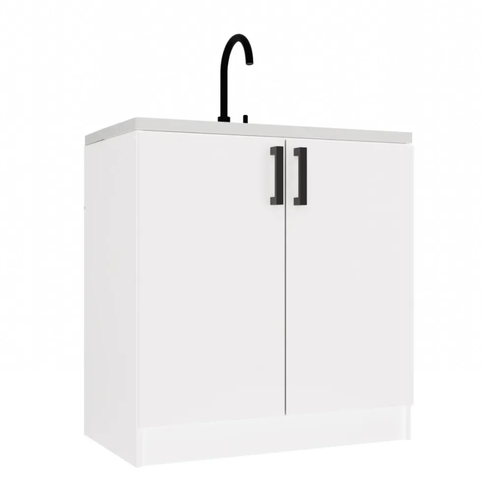 Mobiletto cucina salvaspazio 80x82 cm bianco opaco MCT1