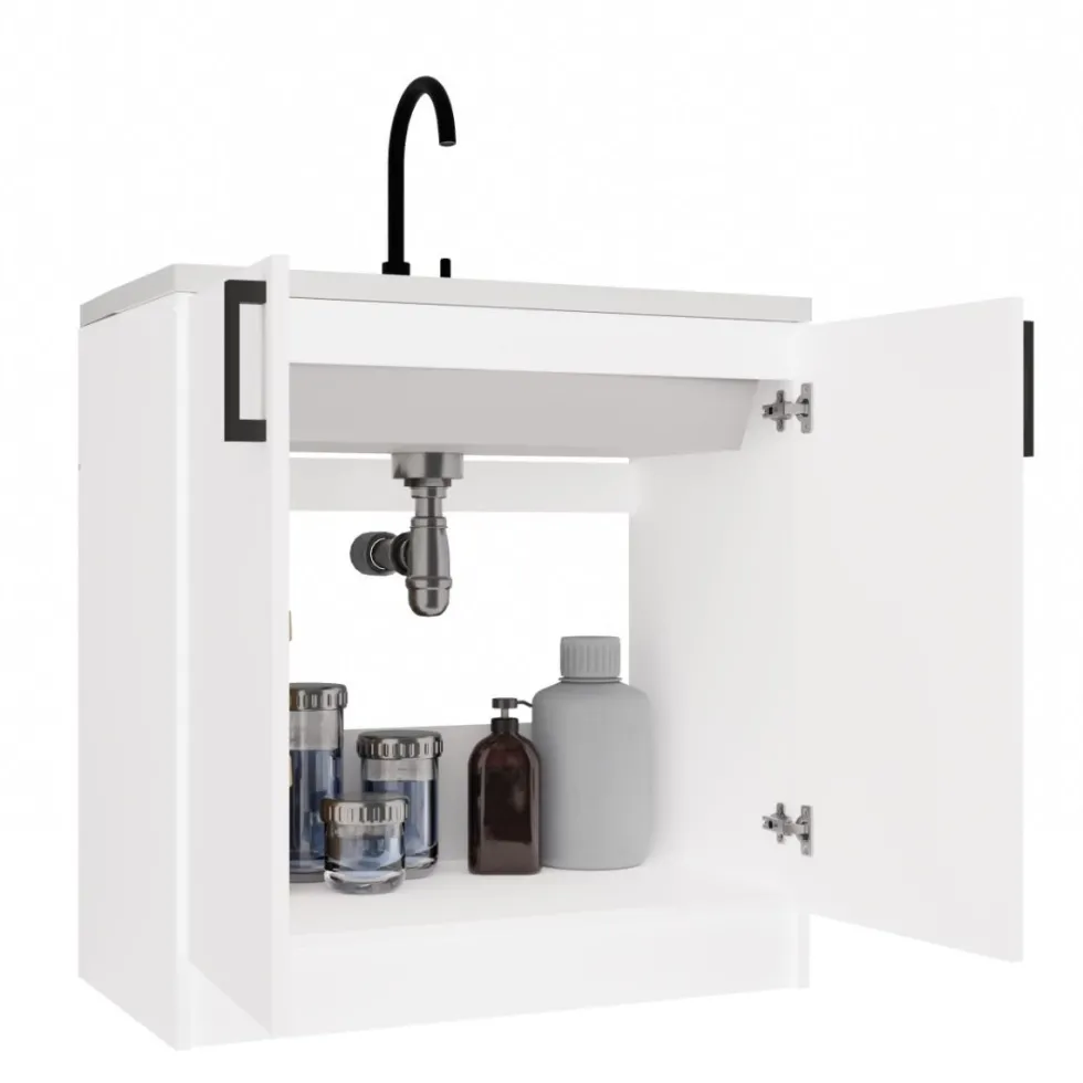 Mobiletto cucina salvaspazio 80x82 cm bianco opaco MCT1