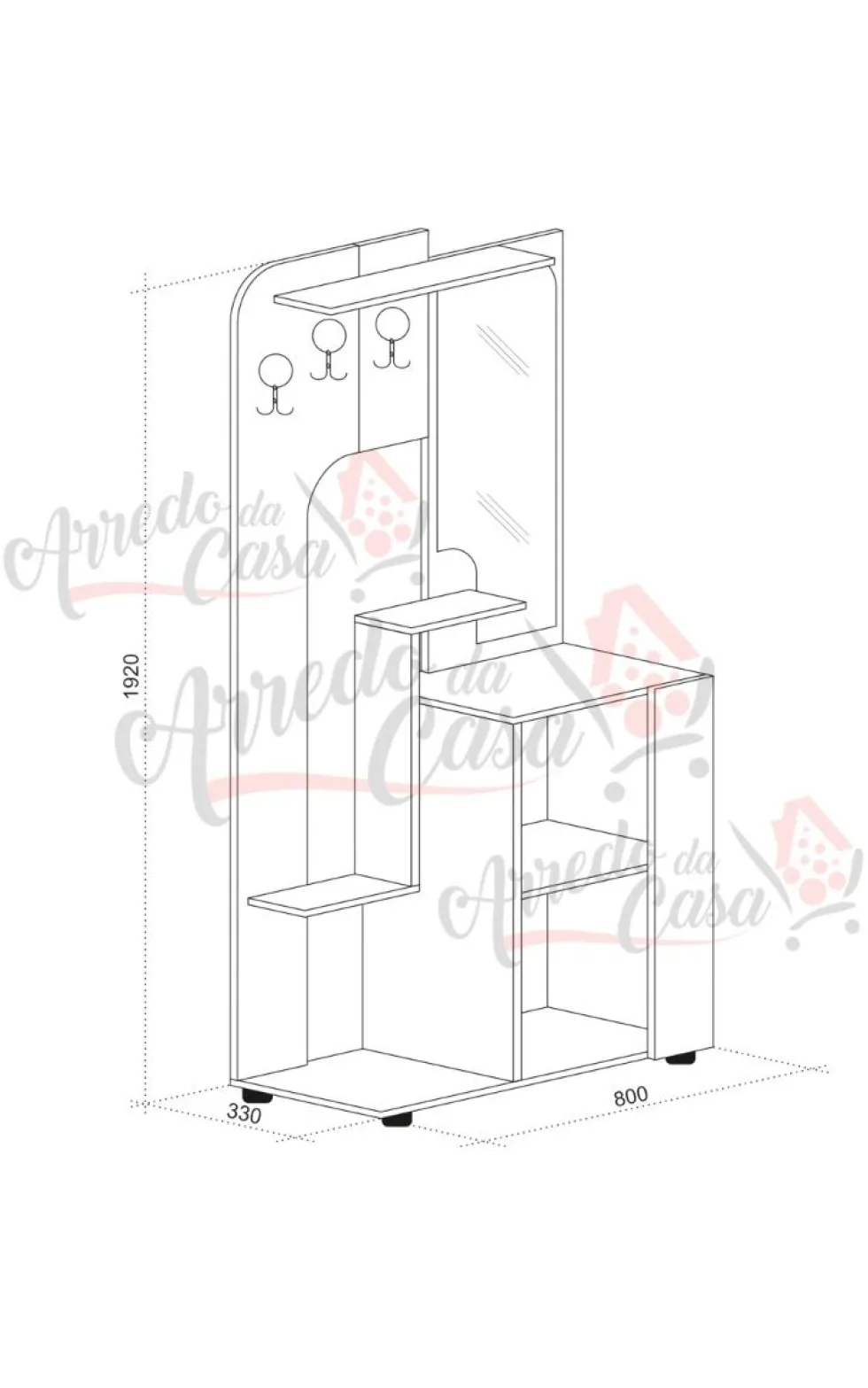 Mobiletto ingresso nero/rovere bianco IU18