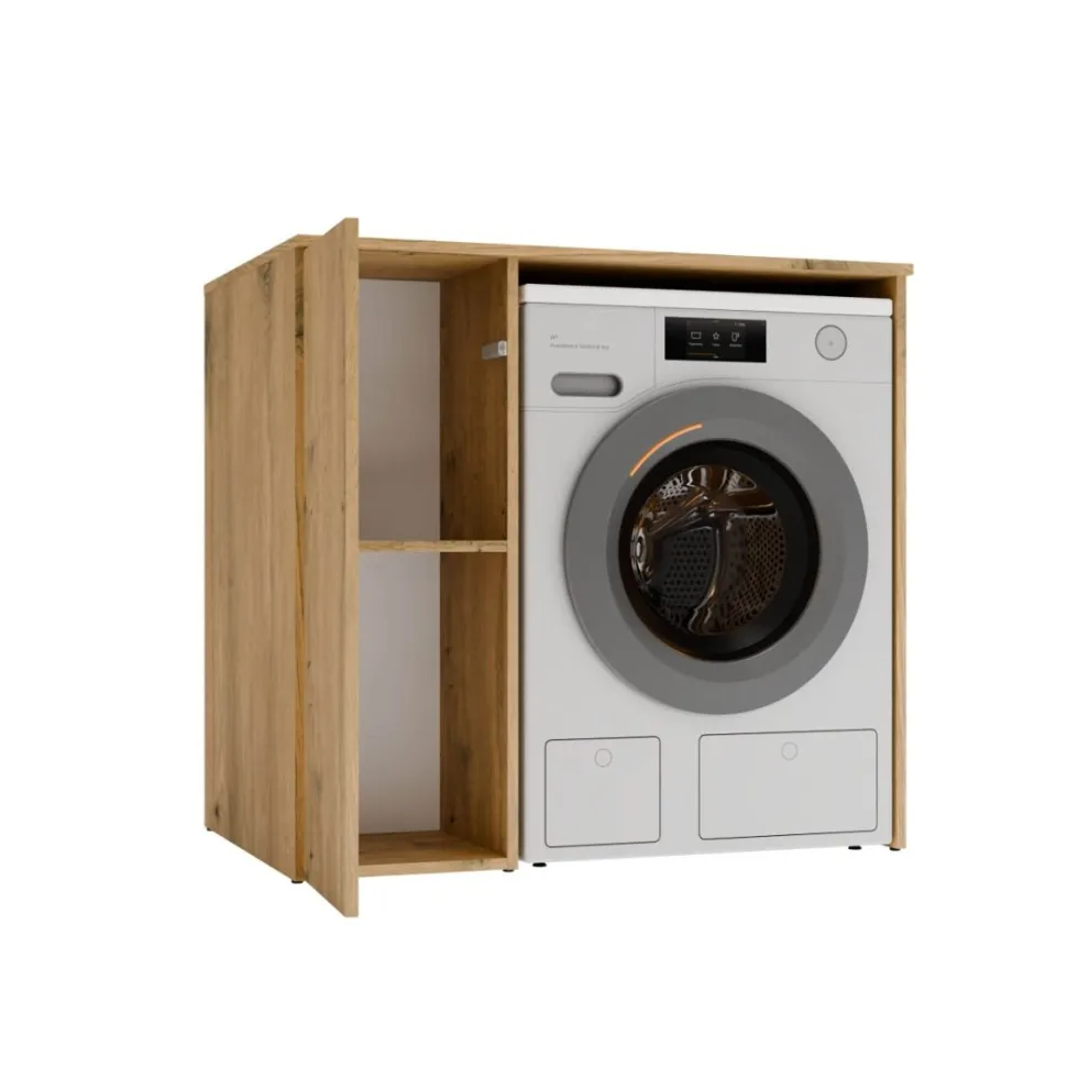 Mobiletto per lavatrice moderno 64x88,5 cm rovere MLT7