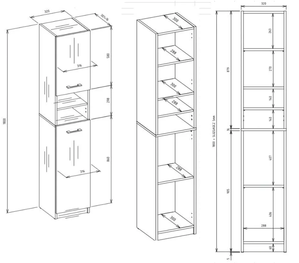 Mobiletto per lavatrice 64x88,5 cm con armadietto bianco opaco MLT10