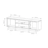 Mobiletto tv moderno 200x55 cm con ante push to open in rovere e nero PTVLK31