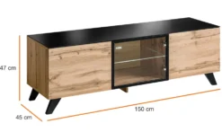Mobile tv con vetrinetta rovere PTVP7