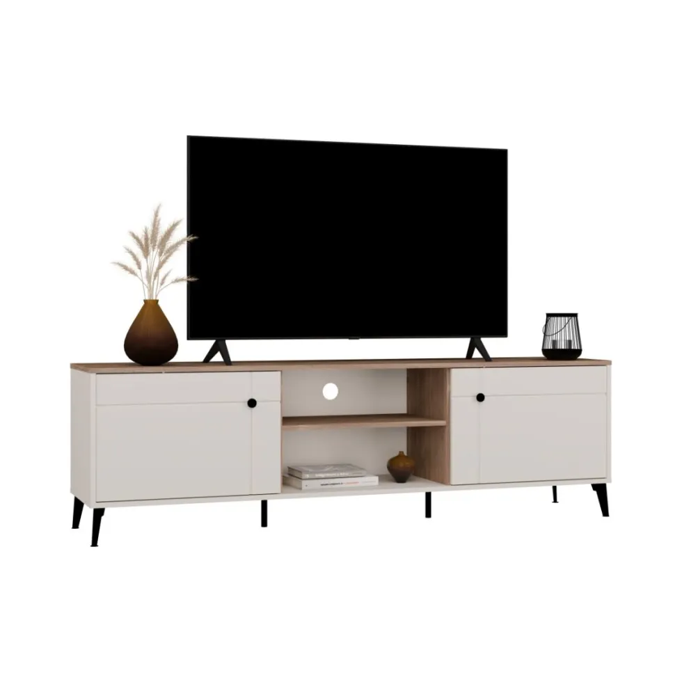 Mobile tv grande 183,5 cm con ante cashmere e rovere PTVT5