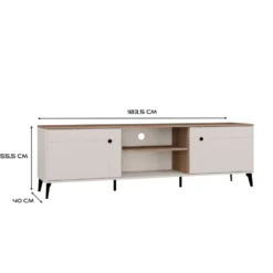 Mobile tv grande 183,5 cm con ante cashmere e rovere PTVT5