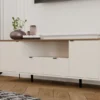 Mobile tv grande 186 cm con ante e cassetti cashmere e rovere PTVT3
