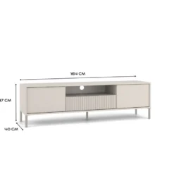 Mobile tv minimal 164 cm con ante e cassetto cashmere PTVT4