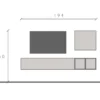 Mobile tv sospeso 194x160 cm rovere e beige PTL34
