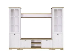 Parete attrezzata classica bianco/rovere chiaro SILL