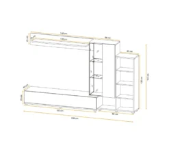 Parete attrezzata con illuminazione LED 240x145 PAP147