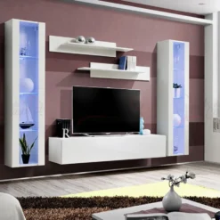 Parete attrezzata con led contemporanea PAP82