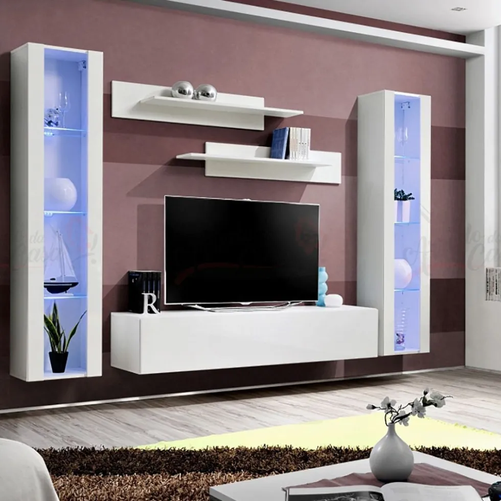 Parete attrezzata con led contemporanea PAP82