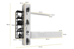 Parete attrezzata con led moderna PAP79