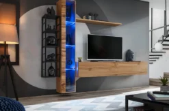 Parete attrezzata con led moderna PAP79