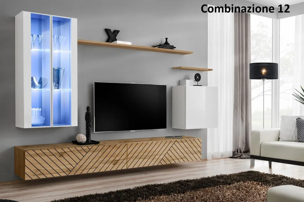 Parete attrezzata con led PAP56