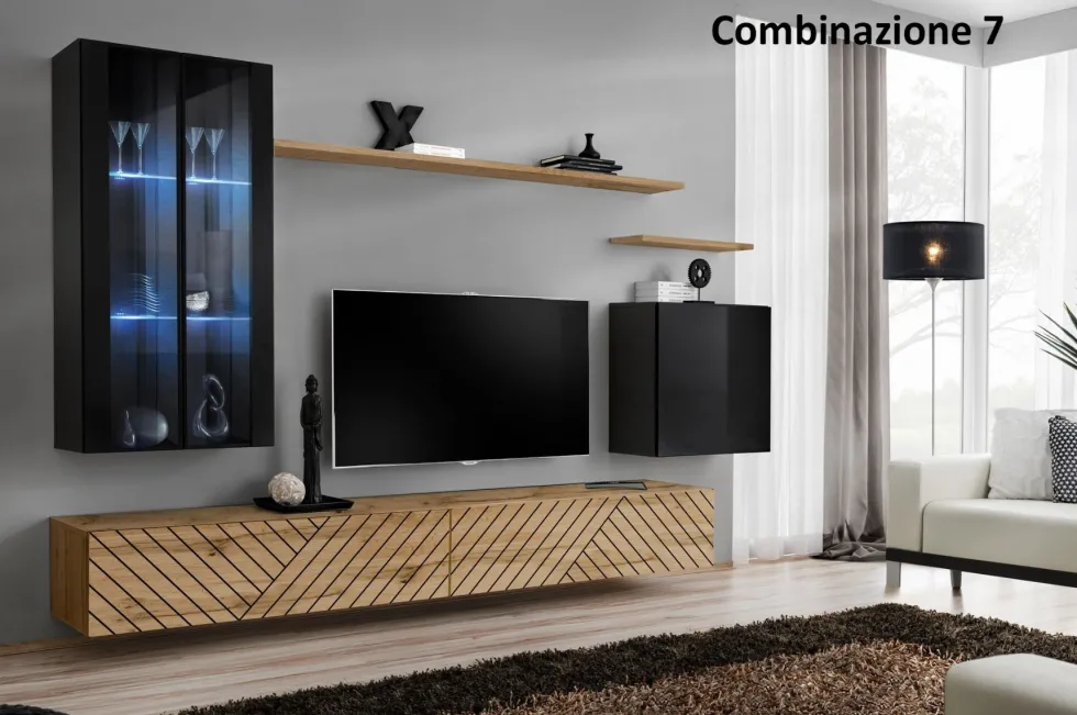 Parete attrezzata con led PAP56