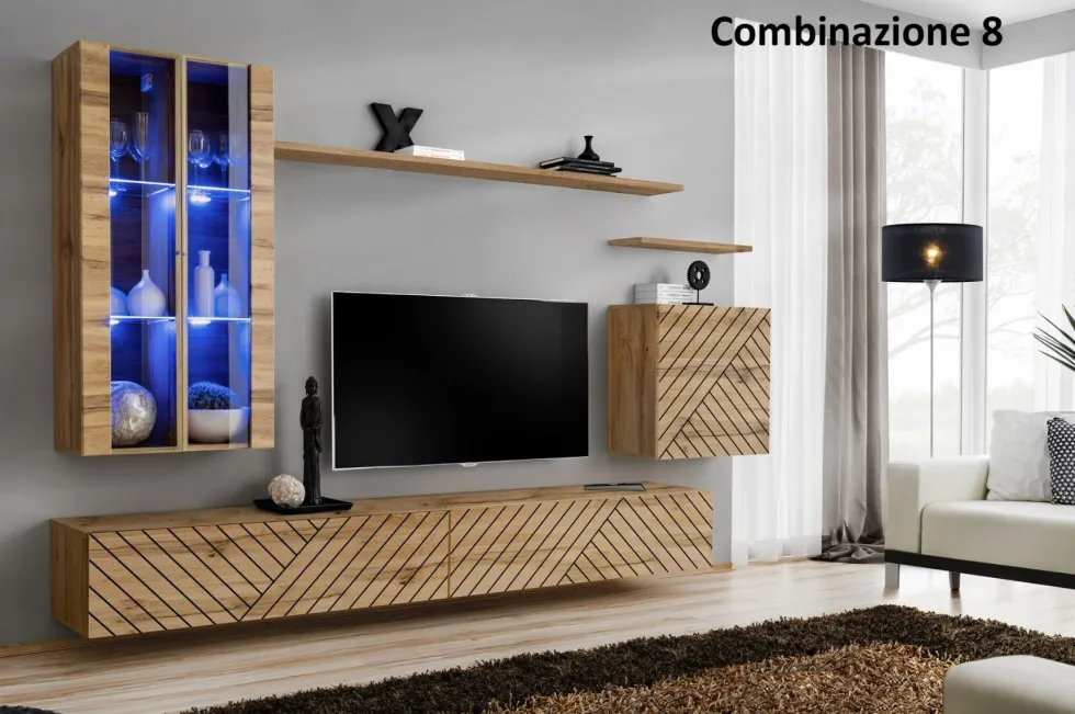 Parete attrezzata con led PAP56