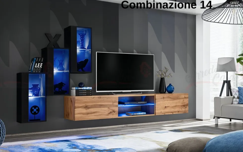 Parete attrezzata con led PAP68