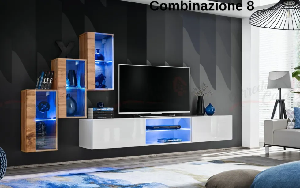 Parete attrezzata con led PAP68