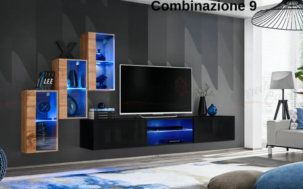 Parete attrezzata con led PAP68