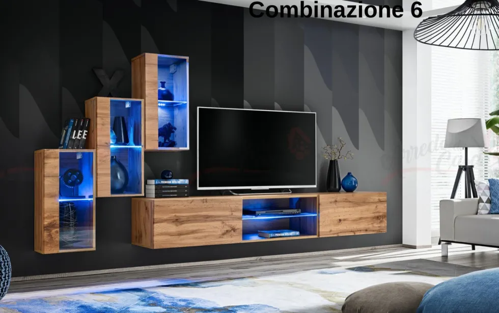 Parete attrezzata con led PAP68