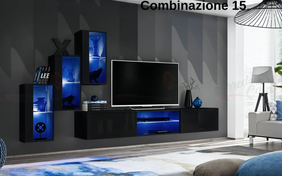 Parete attrezzata con led PAP68