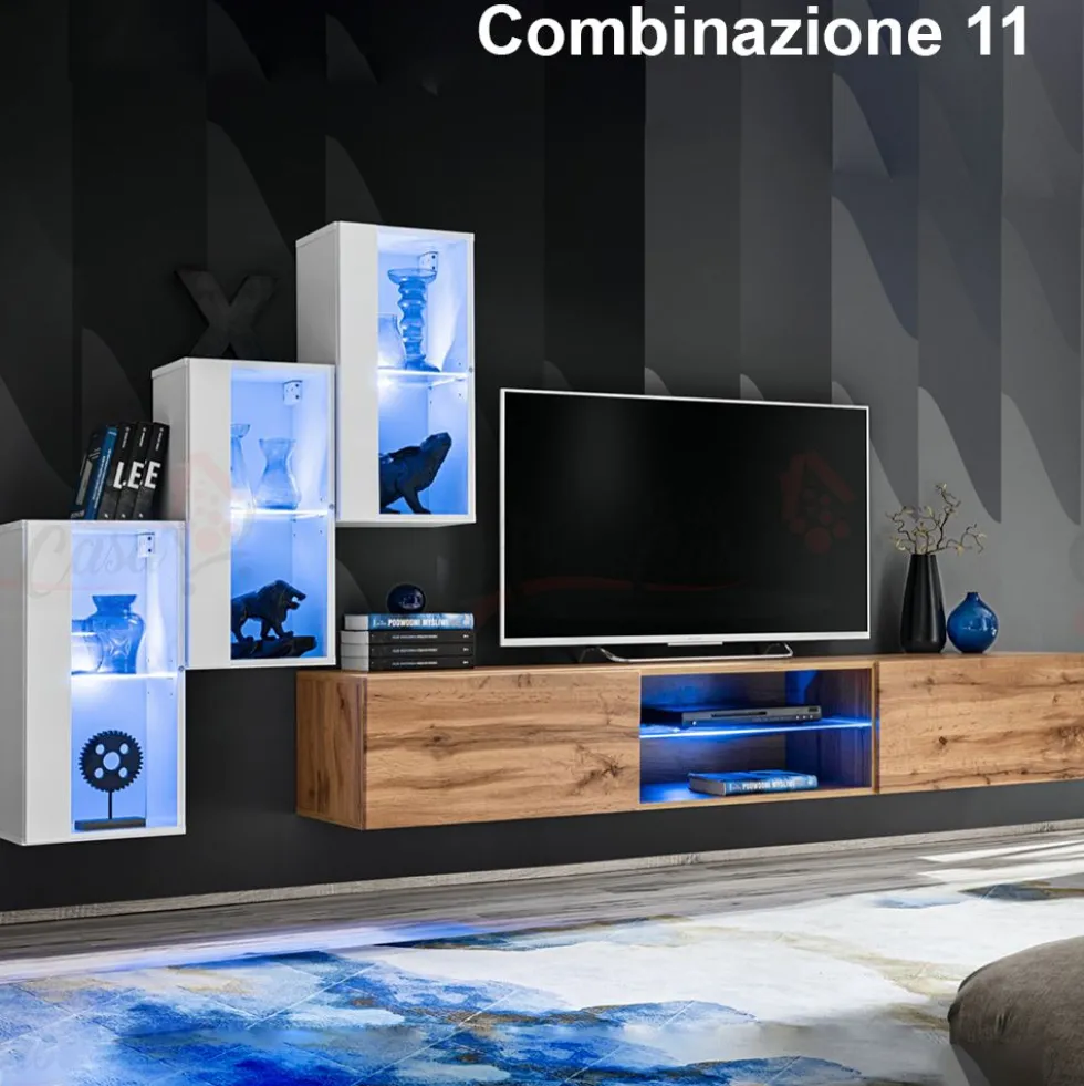 Parete attrezzata con led PAP68