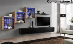 Parete attrezzata con led sospesa PAP65