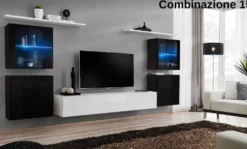 Parete attrezzata con luci led PAP58