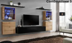 Parete attrezzata con luci led PAP58