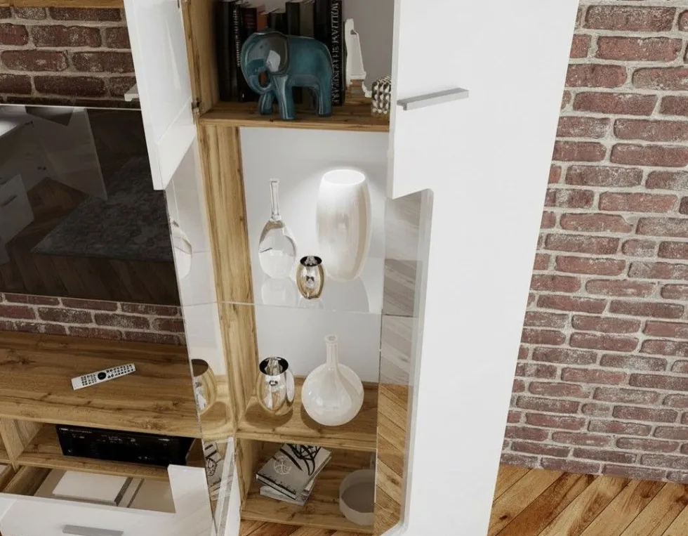 Parete attrezzata contemporanea in Rovere SILS