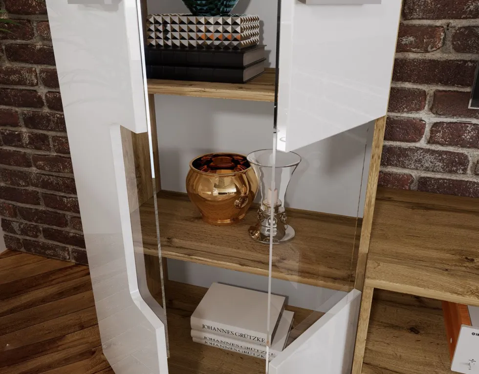Parete attrezzata contemporanea in Rovere SILS