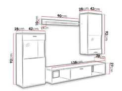 Parete attrezzata contemporanea rovere sonoma PAP9