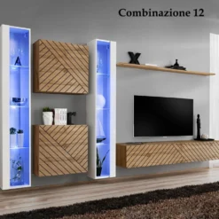 Parete attrezzata con vetrina PAP60