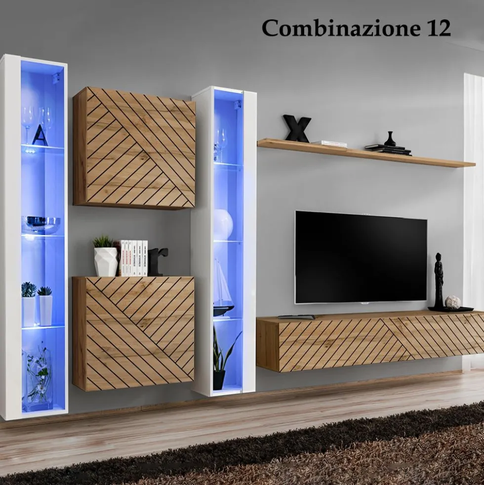 Parete attrezzata con vetrina PAP60