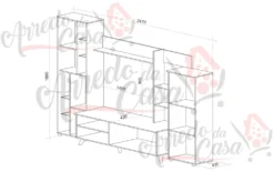 Parete attrezzata design bianco e rovere antracite SU23