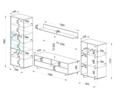 Parete attrezzata effetto legno anticato PAI5