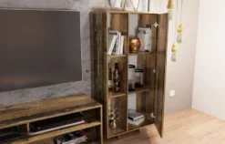 Parete attrezzata effetto legno anticato PAI5