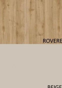 Parete attrezzata elegante per soggiorno 300x186 cm rovere e beige PAL77