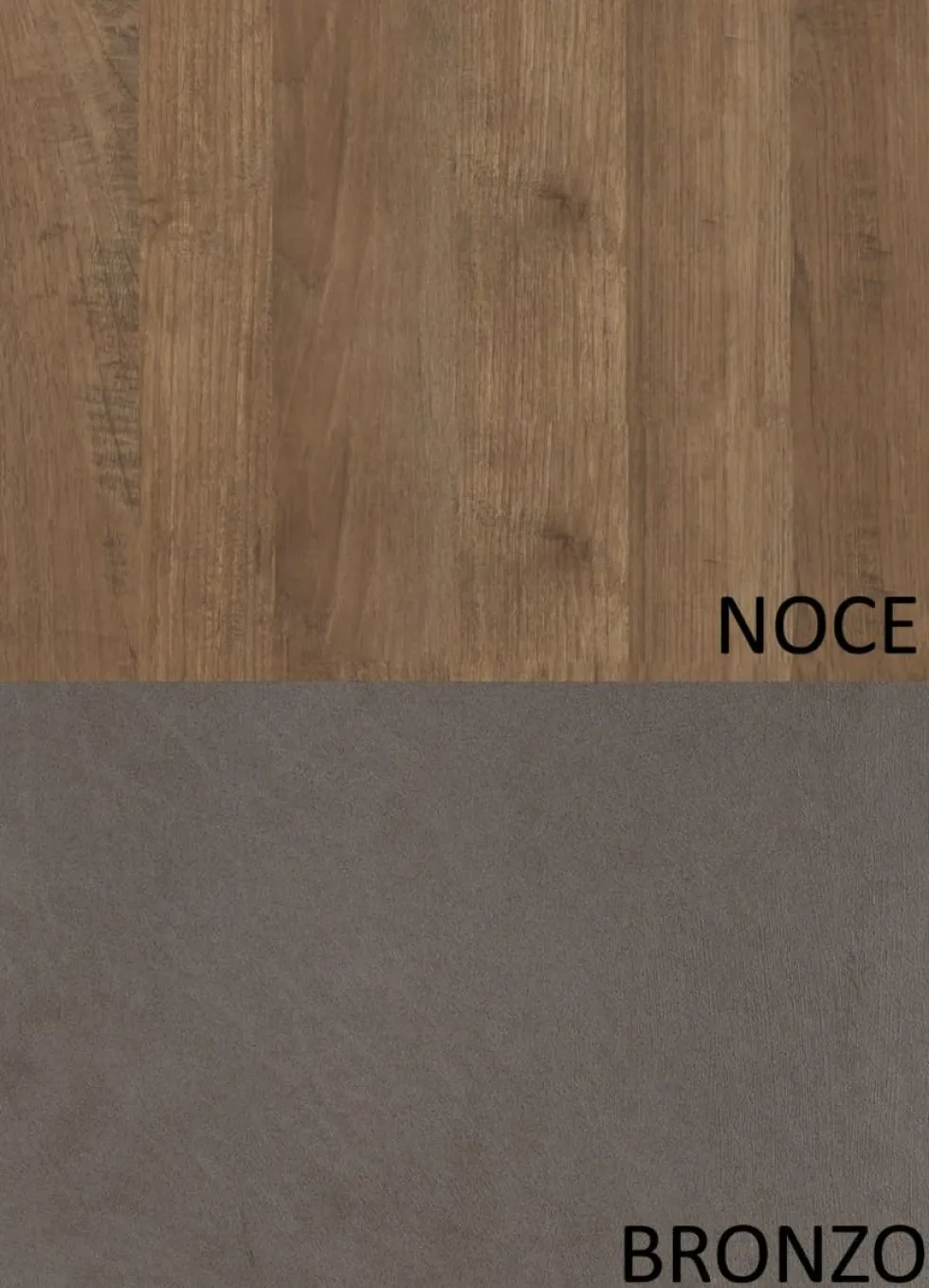 Parete attrezzata elegante 336x210 cm bronzo e noce PAL40