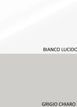 Parete attrezzata elegante 336x210 cm bianco lucido e grigio chiaro PAL40