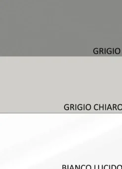 Parete attrezzata elegante 280x202 cm bianco lucido, grigio chiaro e piombo PAL64