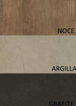 Parete attrezzata elegante 280x202 cm argilla, grafite e noce PAL62