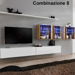 Parete attrezzata moderna con vetrina PAP61
