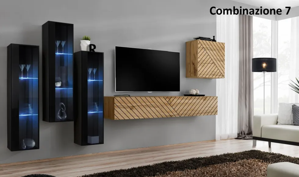 Parete attrezzata moderna con led PAP57