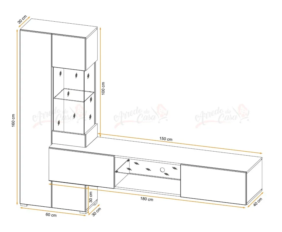 Parete attrezzata moderna PAP141